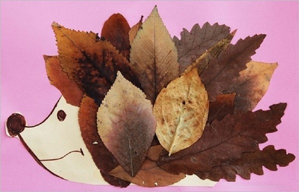 Applique from autumn leaves for kindergarten and 1-2 classes of school, master classes with photo and video