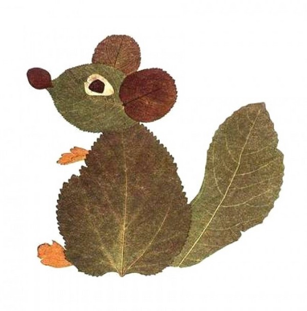 Applique from autumn leaves for kindergarten and 1-2 classes of school, master classes with photo and video