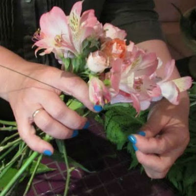 Bouquet of flowers with own hands