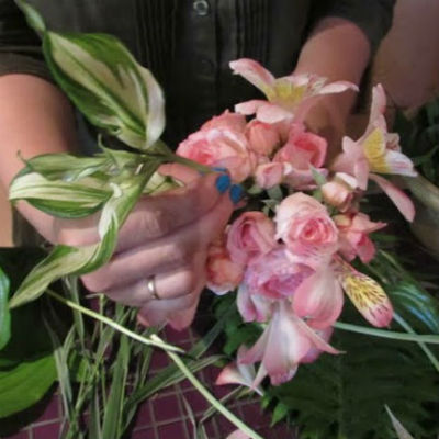 Bouquet of flowers with own hands