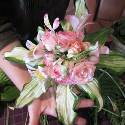 Bouquet of flowers with own hands