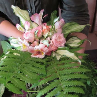 Bouquet of flowers with own hands