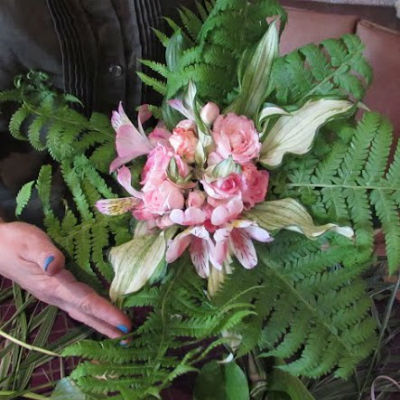 Bouquet of flowers with own hands