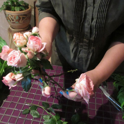 Bouquet of flowers with own hands