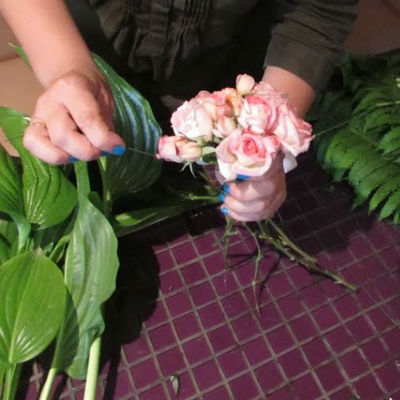 Bouquet of flowers with own hands