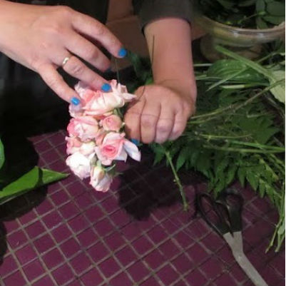 Bouquet of flowers with own hands