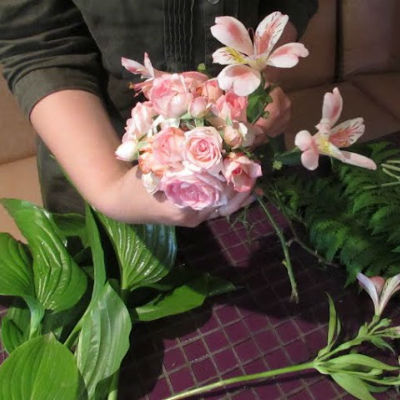 Bouquet of flowers with own hands