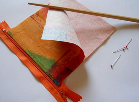Turn the fabric to the front