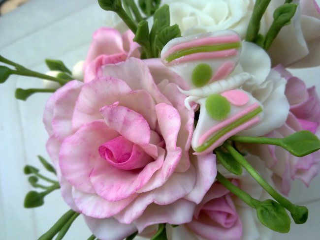 Flowers from cold porcelain