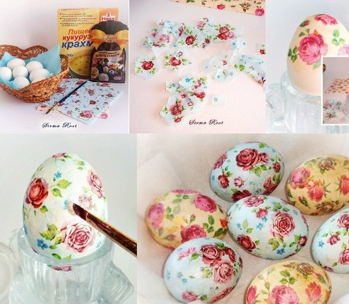 Easter decoupage of eggs