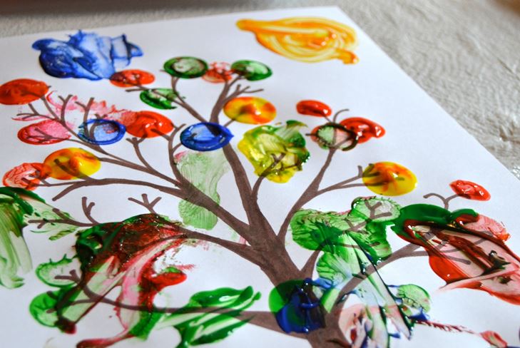 Children's crafts made of natural material on the theme of autumn