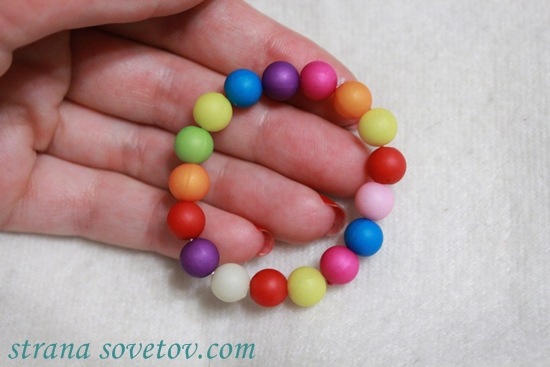 Children's set: bracelet and necklace of ribbons and beads