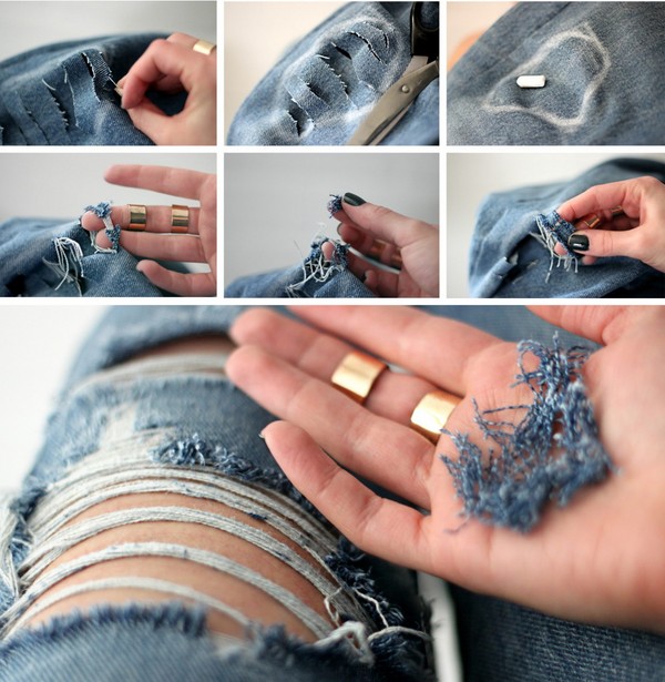 How to make jeans with scuffs or ripped jeans yourself