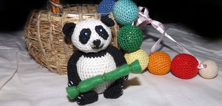 Knitted Panda Toy with Your Own Hands