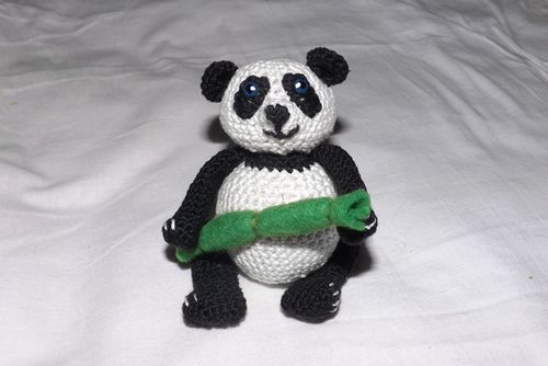 Knitted Panda Toy with Your Own Hands