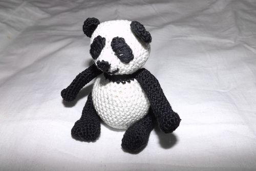 Knitted Panda Toy with Your Own Hands