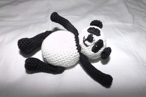 Knitted Panda Toy with Your Own Hands