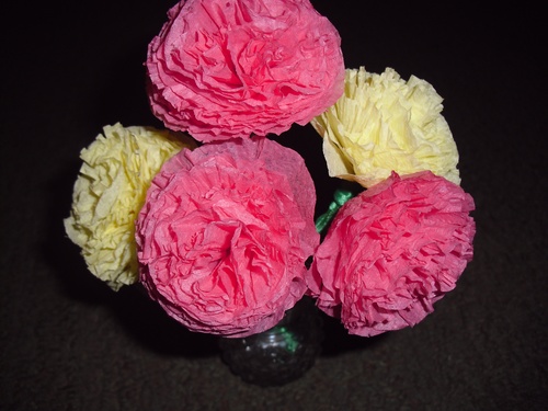 Carnations of colored paper with their own hands on May 9