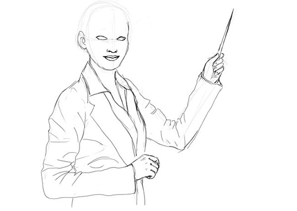 How to draw a school, teachers