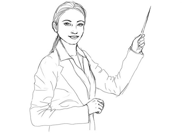 How to draw a school, teachers