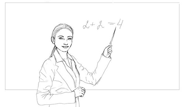 How to draw a school, teachers