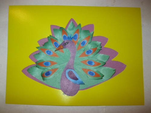 How to make a bird application from colored paper, master class. Application of birds for children, step-by-step photos