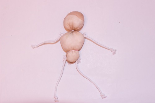 Doll puppet from improvised materials