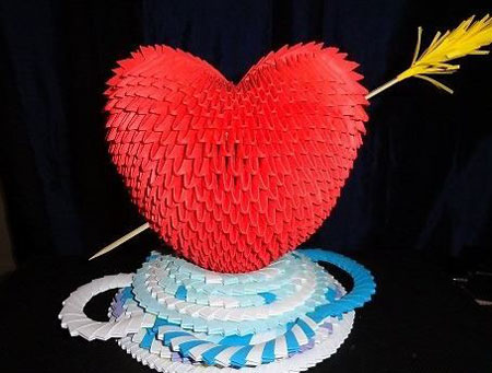 How to make origami from paper heart, video