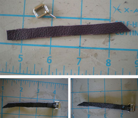  cut a narrow strip of skin