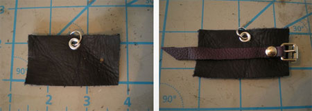  fasten all three layers with a rivet.