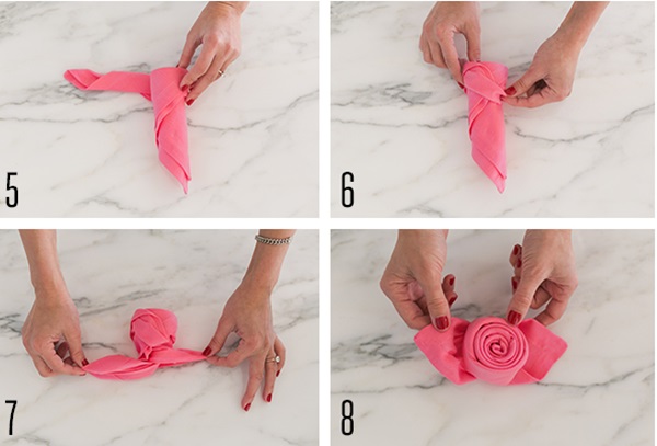 Rose from a napkin with your own hands