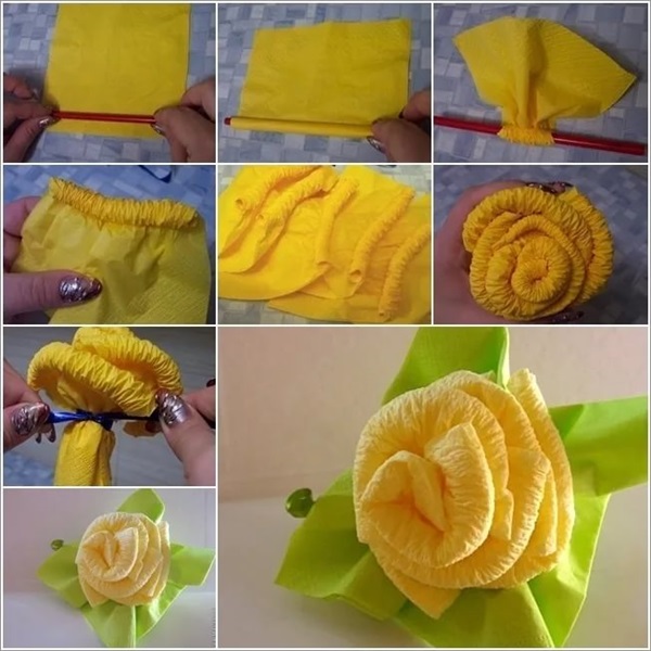 Rose from a napkin with your own hands