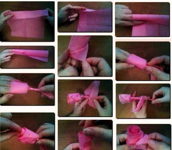 Rose from a napkin with your own hands