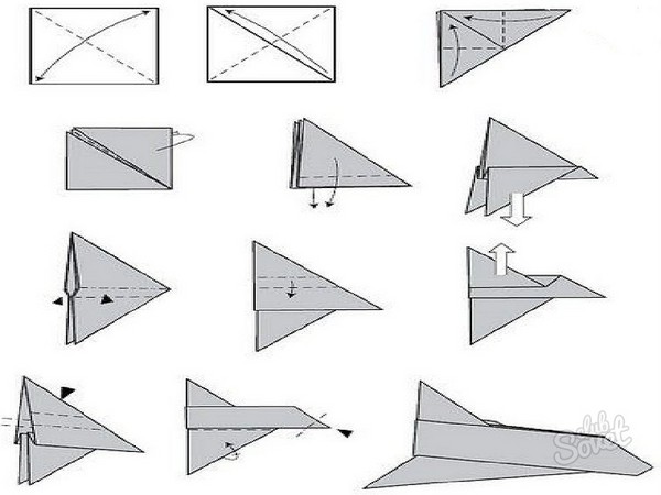 How to make a plane from paper in stages