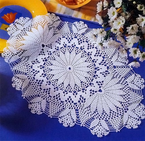 Openwork tablecloth crocheted Openwork tablecloth crocheted