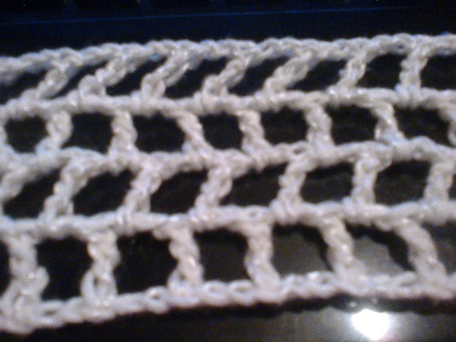 Openwork tablecloth crocheted