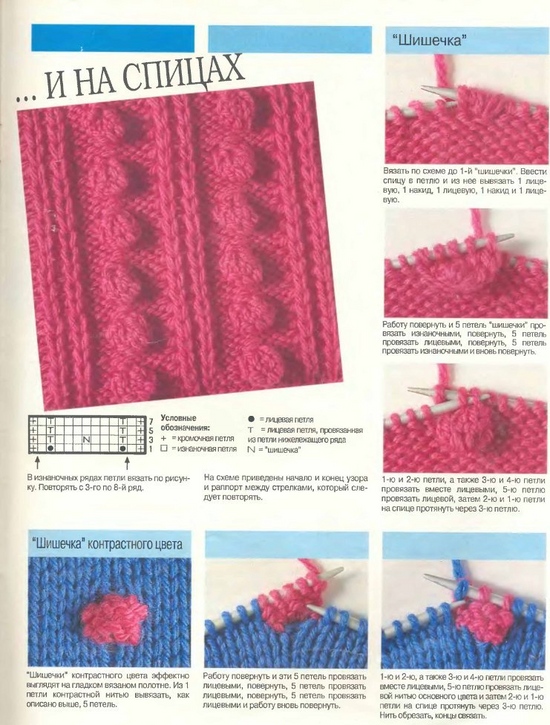 How to knit knobs with knitting needles: detailed master-class