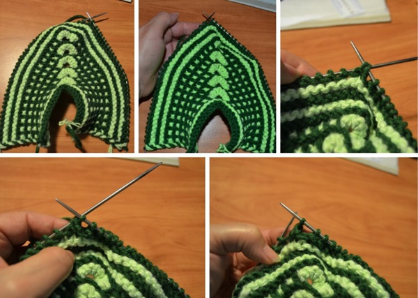 How to knit homemade slippers with knitting needles