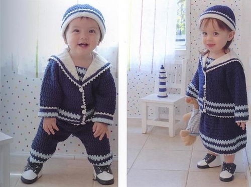 The sailor's suit with his own hands for his son or daughter