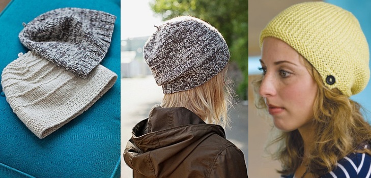 Summer hat with knitting needles