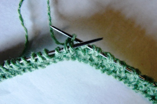 Summer bag of leftovers of yarn knitting