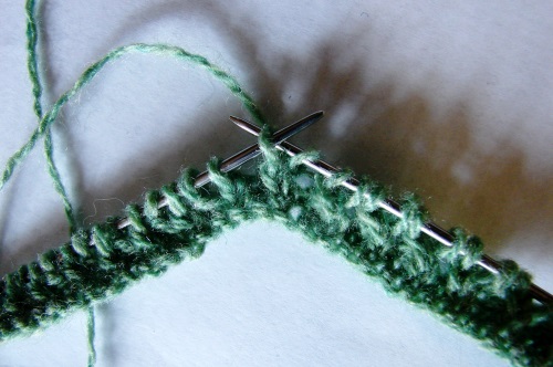 Summer bag of leftovers of yarn knitting