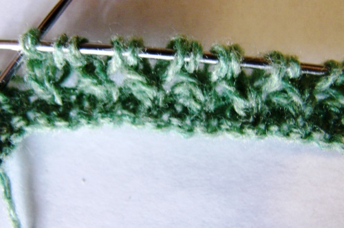 Summer bag of leftovers of yarn knitting