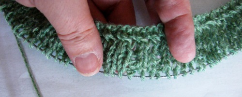 Summer bag of leftovers of yarn knitting