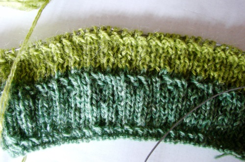 Summer bag of leftovers of yarn knitting