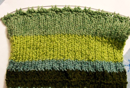 Summer bag of leftovers of yarn knitting