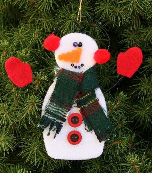 The original snowman magnet made of felt