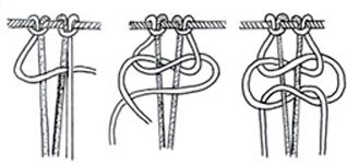 Macrame: single flat knot Macrame: single flat knot