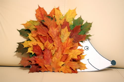 Hedgehog from leaves