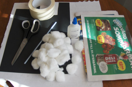 Materials for the production of sheep from cotton balls